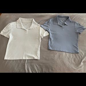 2 American Eagle Outfitters Cropped Tee Polos Size XS NWOT